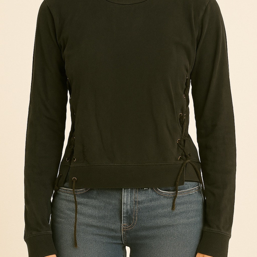 Ragdoll Black Lace-Up Sweatshirt